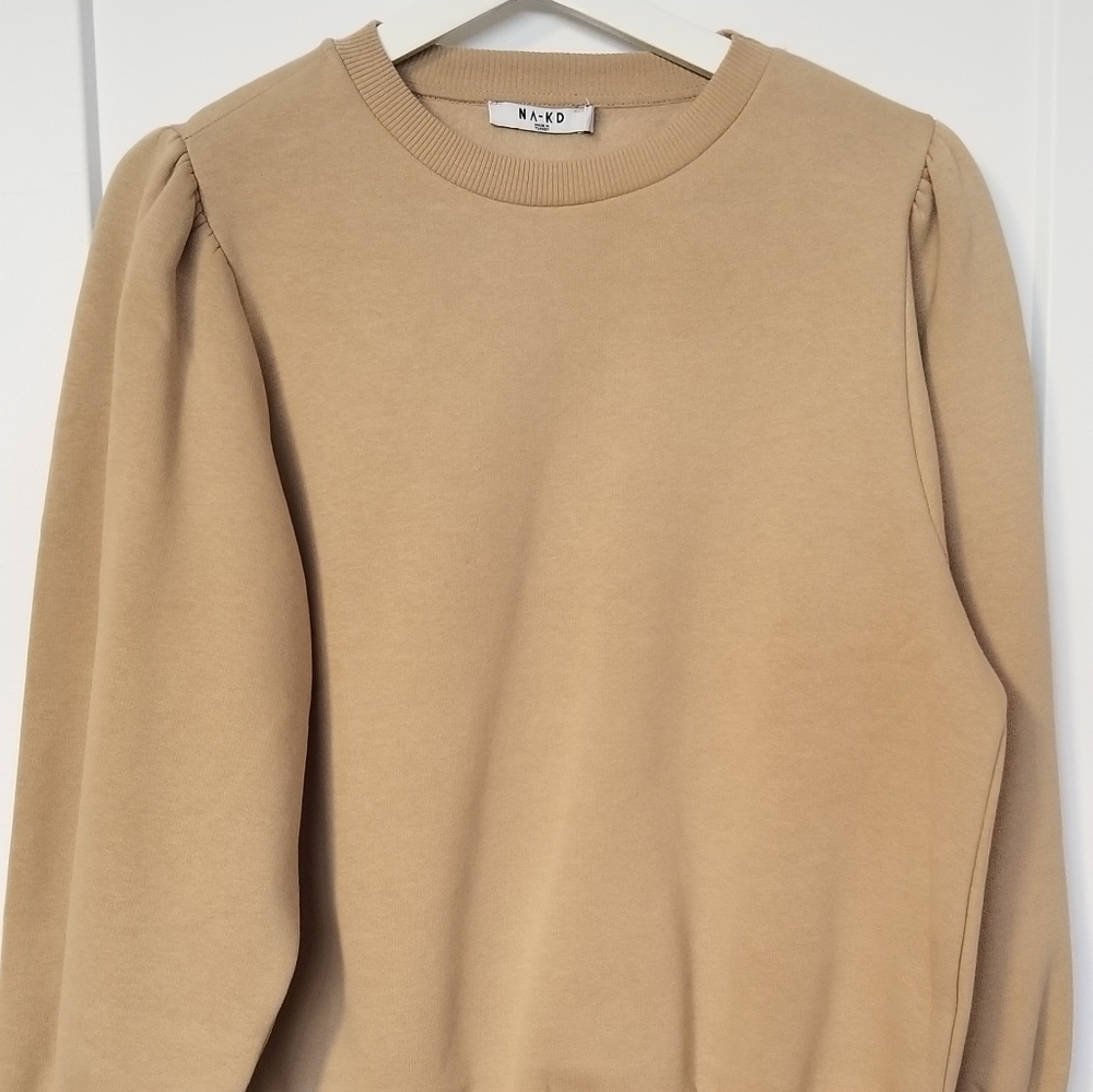 Sweater puff sleeve rose beige nakd